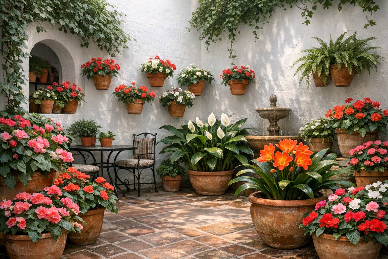 Plantas de sombra que florecen con poca luz para interiores y patios viajeros